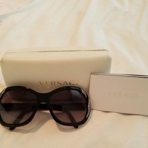 VERSACE Crystal Embellished Oversized Sunglasses